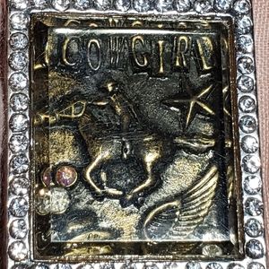 🐎 Huge Western Crystal Brass Shadow Box Pendànt